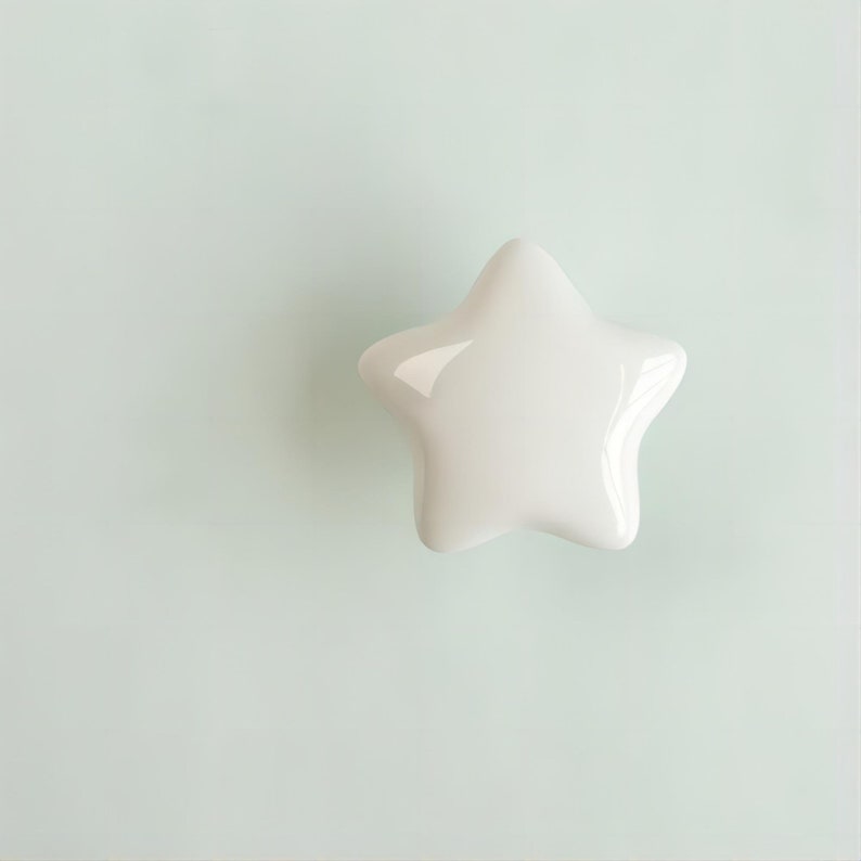 Colorful Star Ceramic Knob for Cabinets Dresser Knob Drawer Knob Yellow Blue Green Pink White Unique Kid Knobs Home Decor Yihuanghardware zdjęcie 7