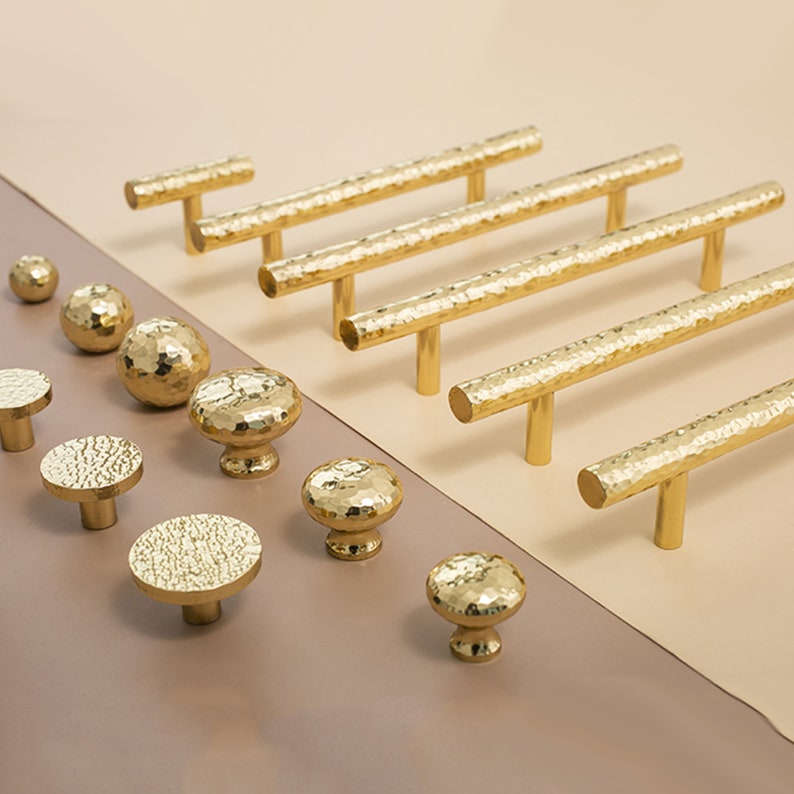 Hammered Drawer Pull Hammer Solid Brass Kitchen Pull and Knob Etsy Hong Kong