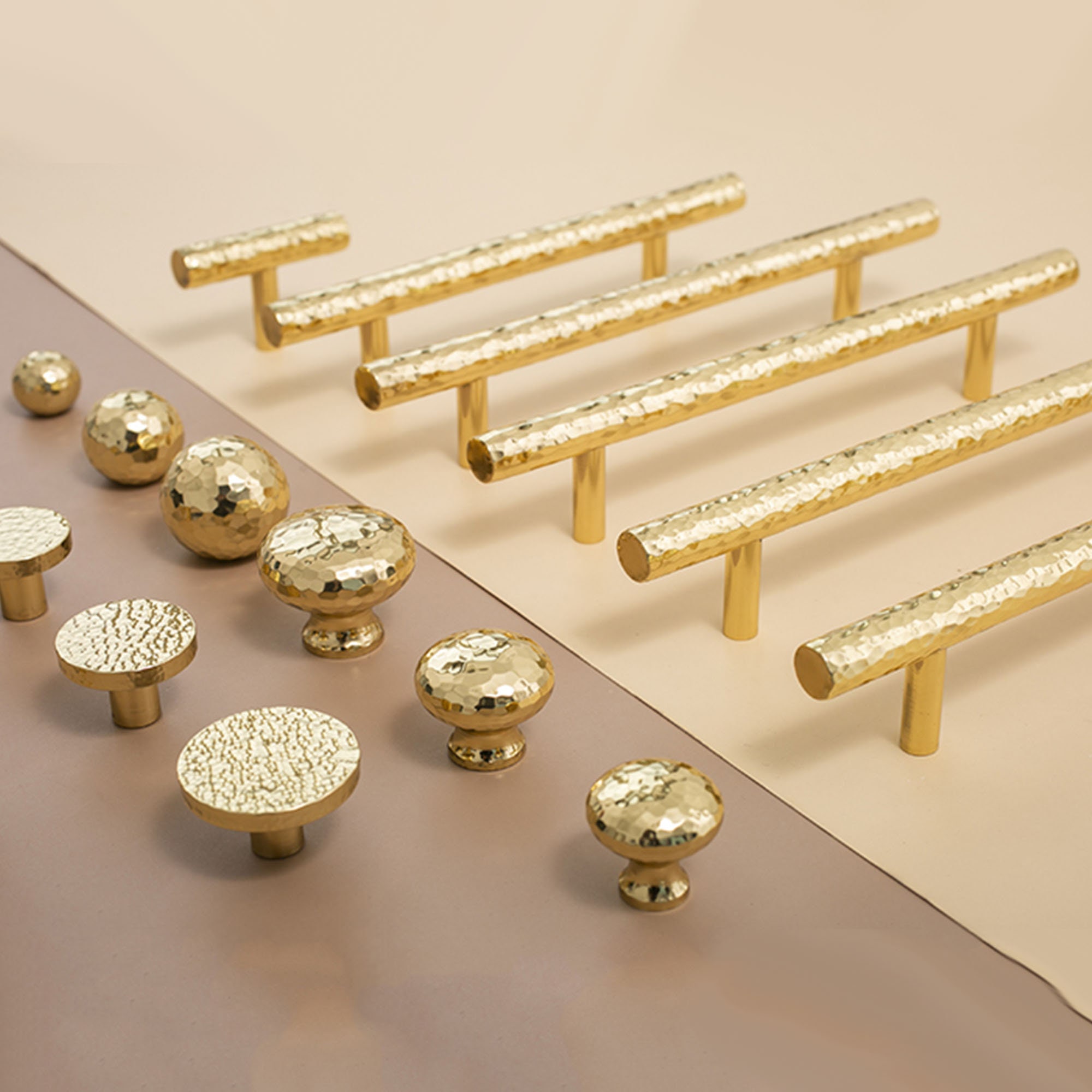 Hammered Drawer Pull Hammer Solid Brass Kitchen Pull and Knob Etsy