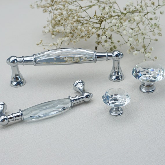 3.785chrome Silver Dresser Handles and Knobs Clear Etsy Hong Kong