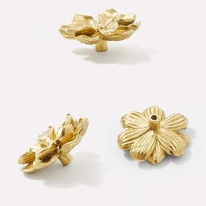 Unique Flower Dresser Knobs Exquisite Camellia Drawer Knob Pull Cabinet Pull Gift Gold Door Knob Brass Gold Cabinet Hardware Yihuanghardware image 7