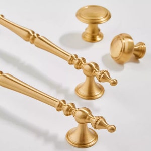 Gorgeous Brushed Gold Cabinet Knobs Handles Gold Door Handles Kitchen ...