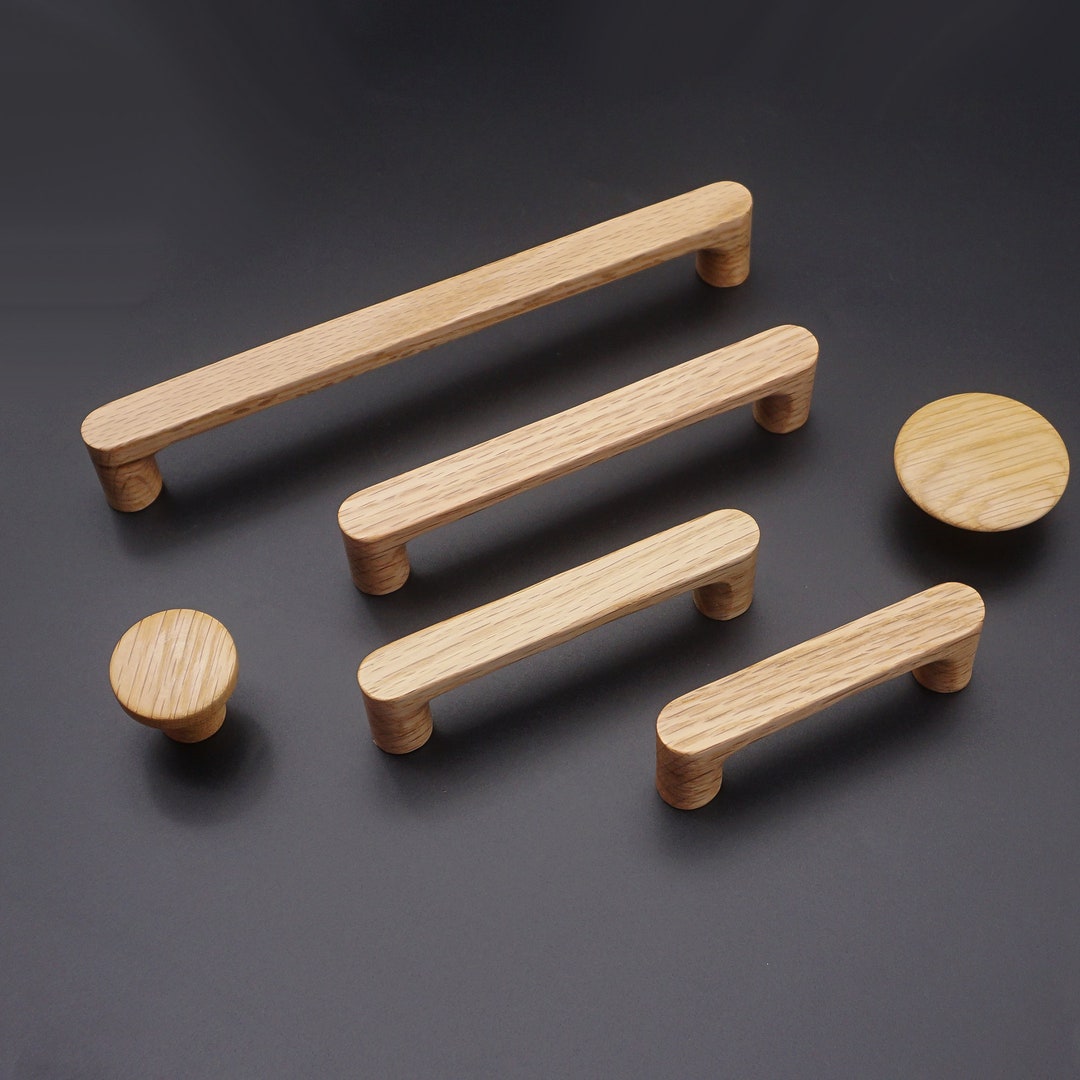 Minimalism Wood Cabinet Pulls Handles Natural White Oak Drawer Pulls ...