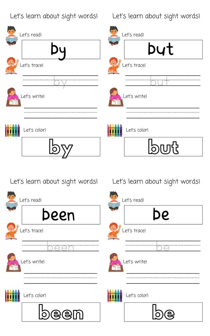 Let's Learn Sight Words 5 printable Etsy