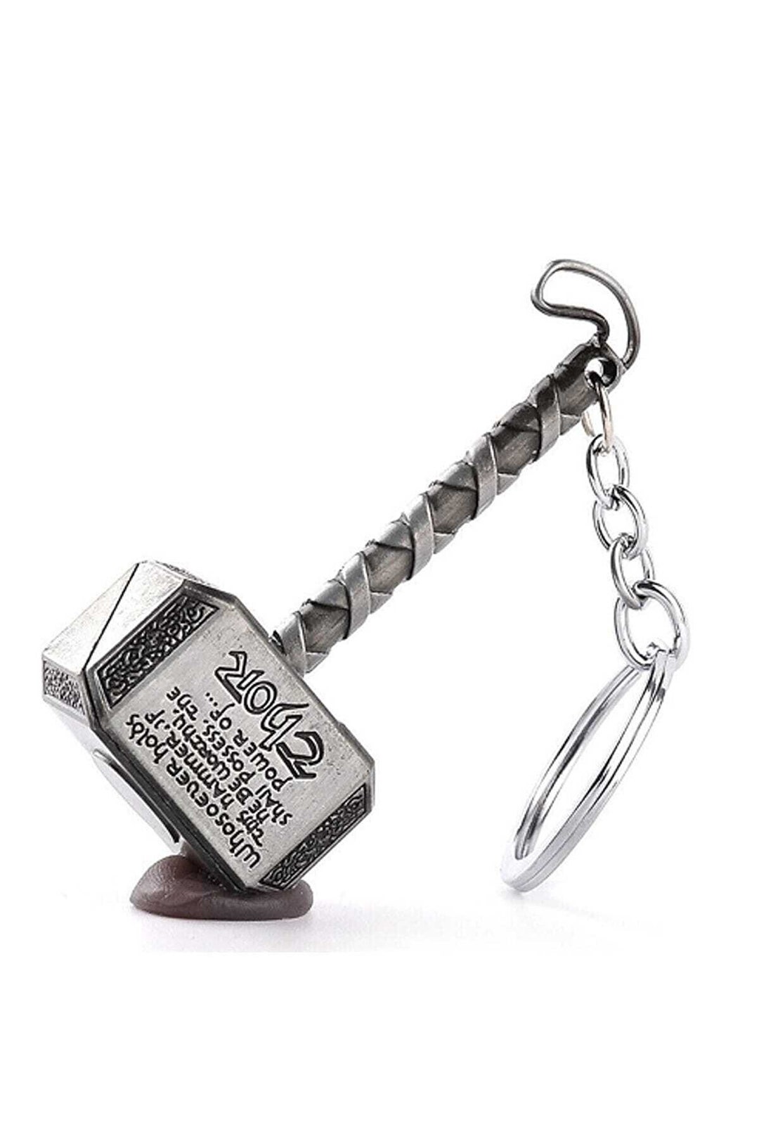 Marvel the Avengers Thor Hammer Keychain Metal Silver Color Bag