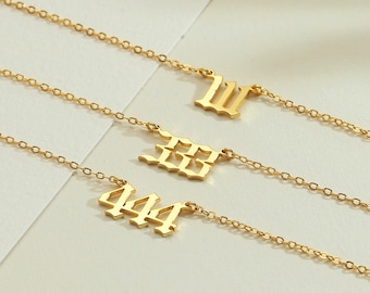 Personalized Number Necklace,Gold Angel Number Necklace,Lucky Number,Mens Necklace,Personalized Gifts,Christmas Gift for her