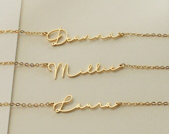 Personalized Name Necklace,Cursive Name Necklace,Minimalist Necklace,Custom Summer Jewelry,Birthday Gift,Persoanlized Gifts for Her