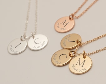 Gepersonaliseerde eerste geboortedatum ketting, aangepaste familie ketting, nieuwe moeder ketting, gegraveerde eerste datum ketting, moeder cadeau, cadeau voor haar