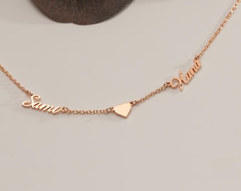 Two Name Handwriting Necklace, Twin Gift, Personalized Jewelry, Custom Name Necklace, Personalized Gifts, Baby Shower, Christmas Gifts her