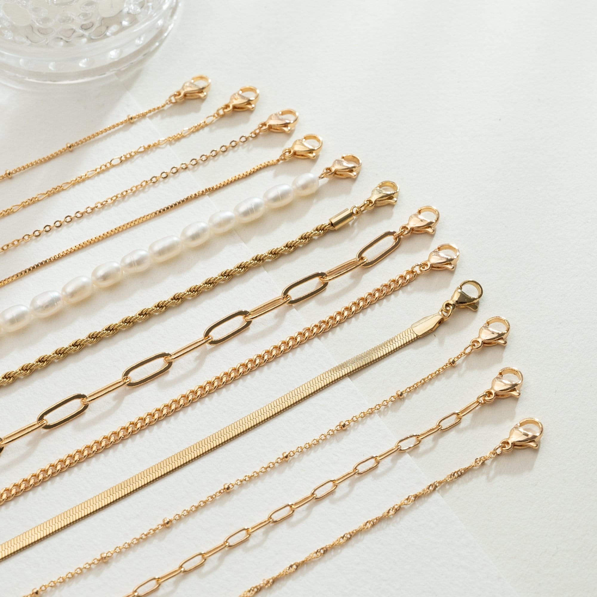 18K Gold Chain Necklace,curb,figaro,rope,paperclip Chain,herringbone ...
