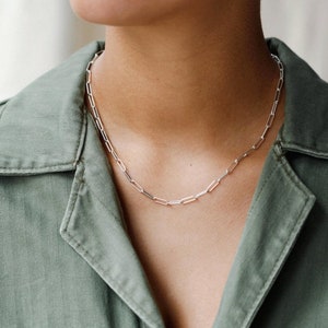 18K GOLD Chain Necklace, Paperclip Chain, Twist Chain,Vine Chain, Bead Chain, Twist Chain, Dainty Chain for her zdjęcie 7