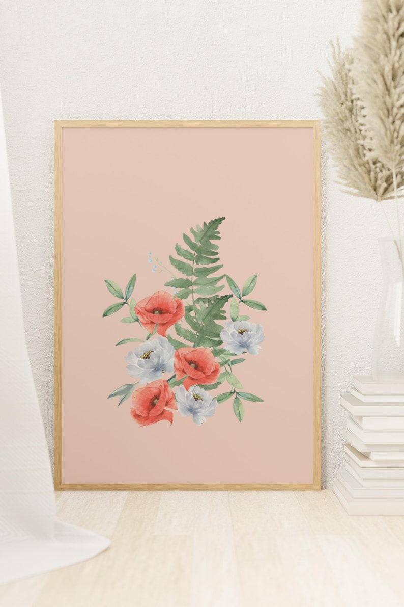 Wildflower Art Print Flower Digital Print Flower Wall Art Etsy