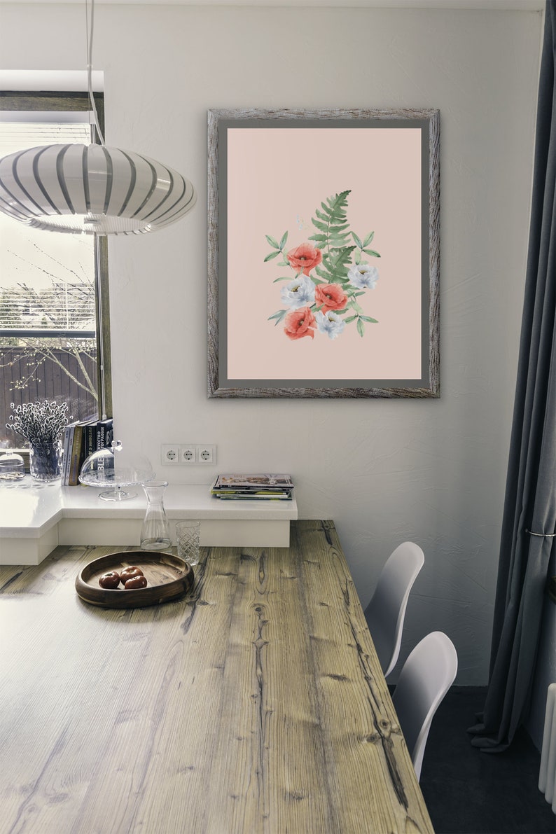 Wildflower Art Print Flower Digital Print Flower Wall Art Etsy