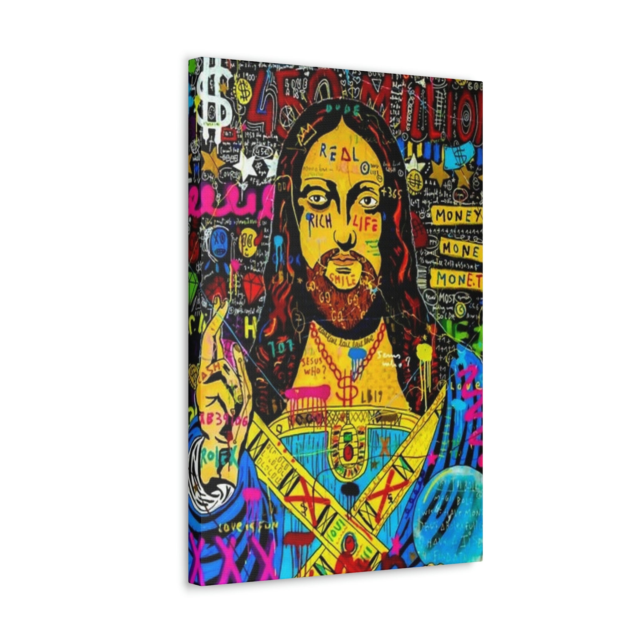 Banksy Jesus Canvas Wall Art Banksy Art Jesus Graffiti Etsy