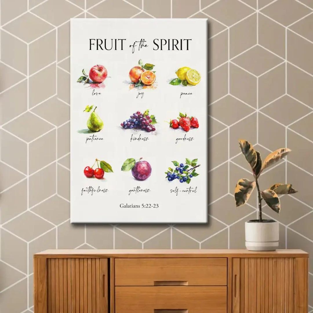 Fruit of the Spirit Canvas Wall Art | Galatians 5:22-23 Scripture Print ...