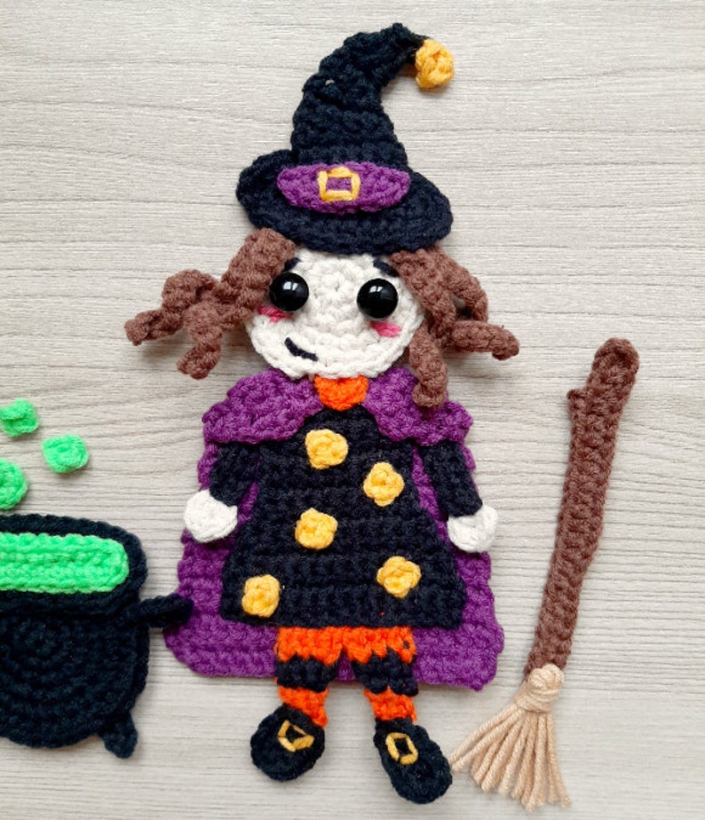 PATTERN Witch Applique Crochet Pattern PDF Halloween Monster Etsy