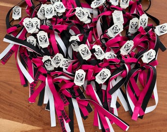 Personalised Team Ribbons with elastic | Custom Name Sports Ribbons | Netball Team Gifts | Player & Coach Gifts | School Team Spirit