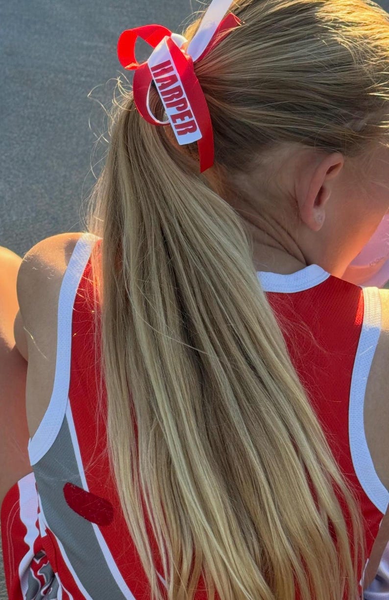 Personalised Team Ribbons With Elastic | Custom Name Sports Ribbons ...