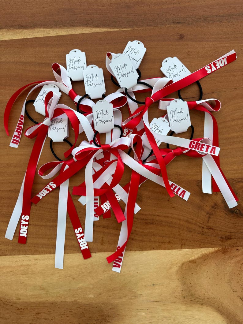 Personalised Team Ribbons With Elastic | Custom Name Sports Ribbons ...