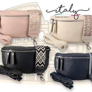 Bauchtasche Leder Damen, Gürteltasche Damen, Crossbody Tasche mit breiter Gurt, Geschenk für Mama