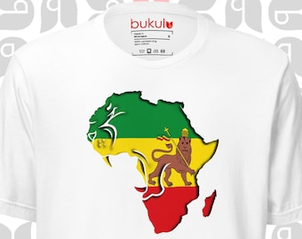 Rasta Lion T-Shirt: Africa Map, Unisex