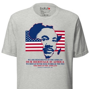 Chemise Martin Luther King pour Afro-Américains, t-shirt Afrique carte MLK, t-shirt panafricanisme | Unisexe