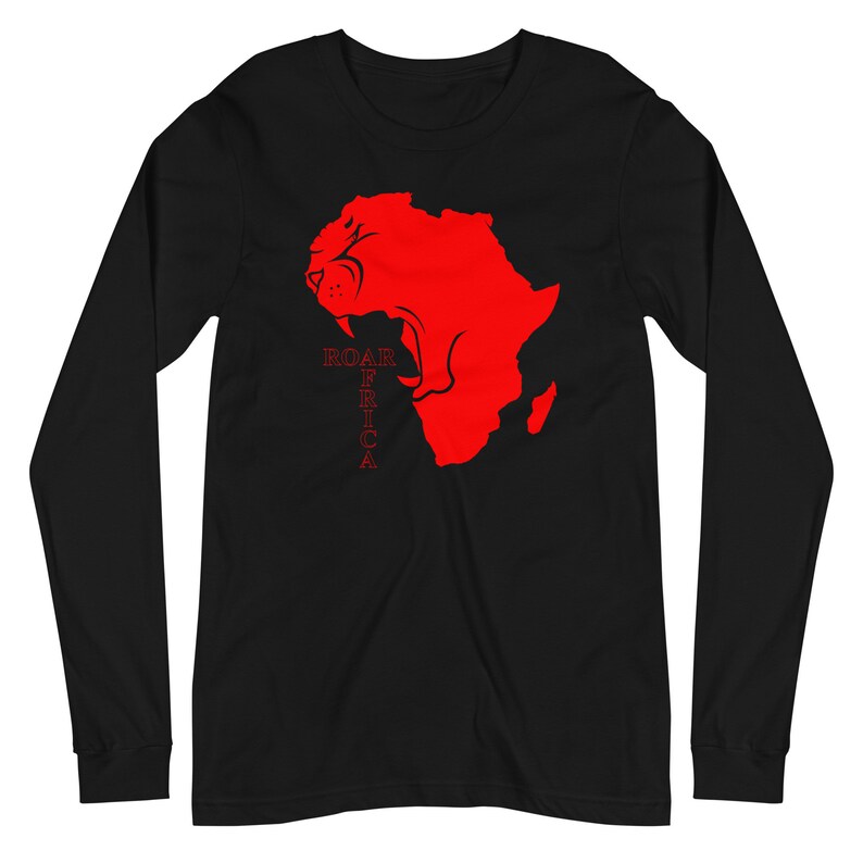 African Tee With Roaring African Lion Inside Africa Map T-shirt for BLM ...