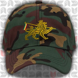 Rasta Reggae Royalty: Lion of Judah Crest Dad Hat in Gold Embroidery | Unisex