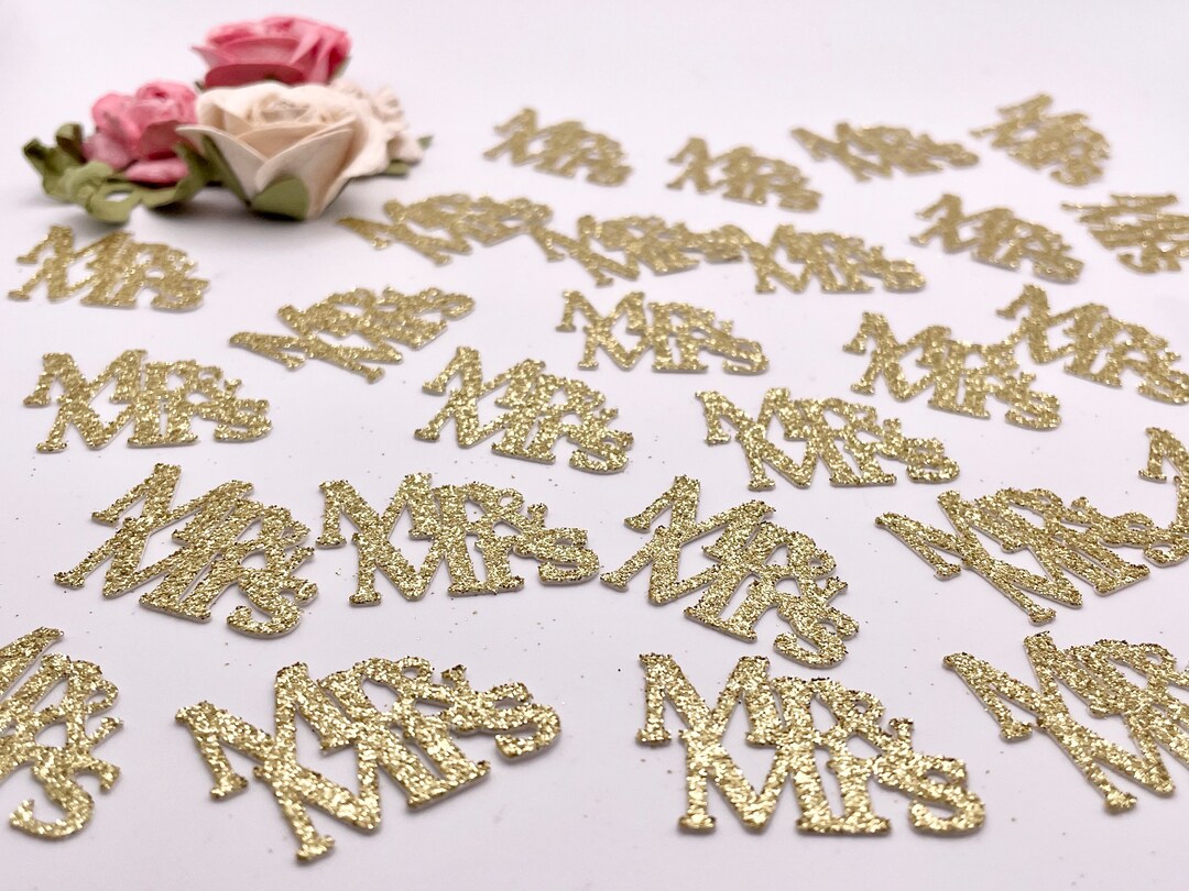 INNORU Mr & Mrs Konfetti – 120 Stück, Schwarz-glitzernd, Aus Papier, Für Hochzeitstisch, Verlobung, Brautparty & Fotodeko