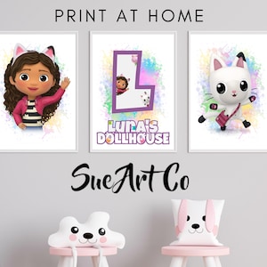 DollHouse Wall Art Decor, Digital Poster Wall Art Gift, Room Nursery Art Decor, Dollhouse Art Print Set of 3, Printable Home Decor