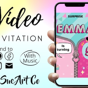 Personalised Video Party Invitation | Digital Phone Invitation | Digital Invite | Message Invitation