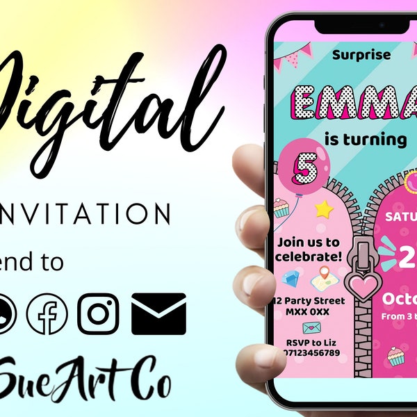 Personalised Party Invitation | Digital Phone Invitation | Downloadable Invitation | Digital Invite | Message Invitation
