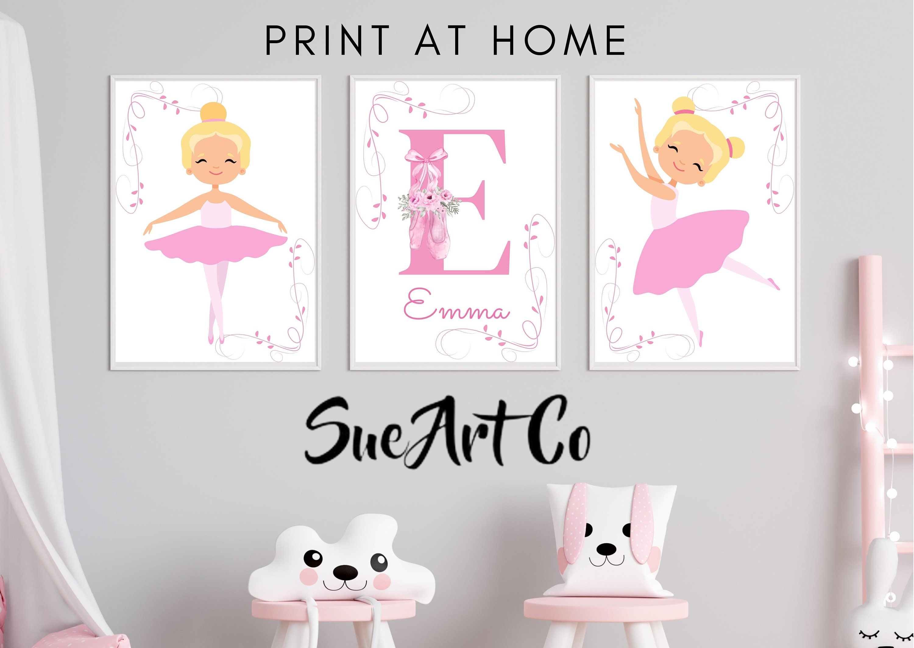 Ballerina Art Print Set of 3 | Printable Home Decor | Digital Poster ...