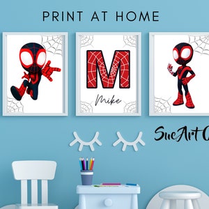 Superhero Art Print set of 3 | Printable Home Decor | Digital Poster Wall Art Gift