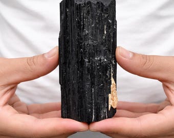 Natural Black Tourmaline Rough Crystal | Grounding Protection Mineral Specimen Home Decor