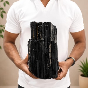 特大ブラックトルマリン原石 290mm | 11.8kg 天然トルマリン原石 | 家の装飾やコレクションに最適な背の高い鉱物標本