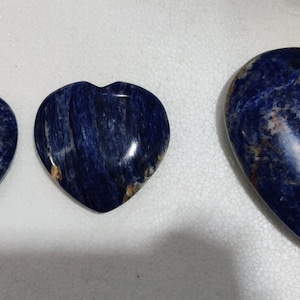 Large Sodalite Heart: Natural Crystal Stone (150x150x35mm or 100x100x28mm)