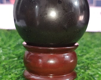 Black Tourmaline Sphere 70mm, crystal ball with premium stand,Black tourmaline sphere,Black tourmaline gemstone sphere stone, crystal sphere