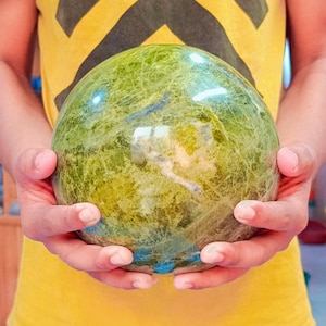 Large Vesuvianite Sphere: Hand Carved Natural Gemstone (180mm)