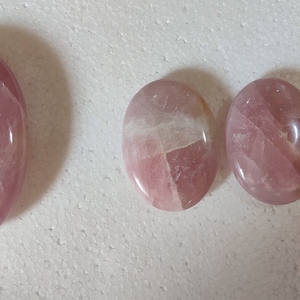 Natural Rose Quartz Palm Stone: Polished Chakra Stone