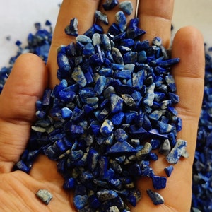 Natural Lapis Lazuli Crystal Chips: Undrilled Gemstone Pieces (4-9mm)
