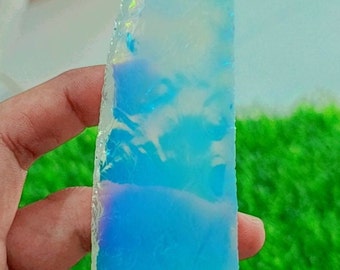 Hand-Knapped Opalite Crystal Knife Blade, Large Arrowhead Athame (4-6")