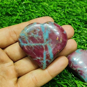 Ruby Kyanite Crystal Puffy Heart: 50mm Healing Stone