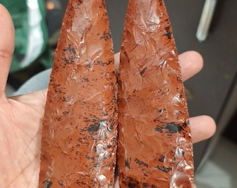 Hand Carved Mahogany Obsidian Arrowhead: Crystal Healing Stone (1-10 inch)