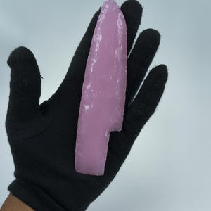 Rose Quartz Crystal Knife: Hand Knapped Glass Athame, Altar Decor (5.5-6&quot; Inches)