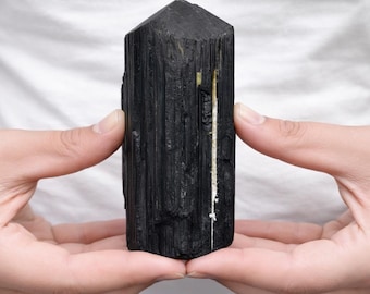Natural Black Tourmaline Rough Crystal | Large Grounding Protection Mineral Specimen