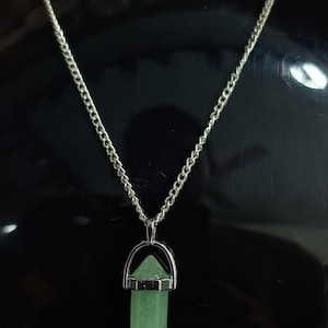 Grün Aventurin Halskette: Grüner Aventurin Kristall Anhänger