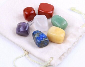 Natural  Beginner Seven Chakra Crystal Set,Chakra Stone Set,7 Chakra Healing Crystals, 7 Chakra Gemstones Set,Reiki Crystal Healing