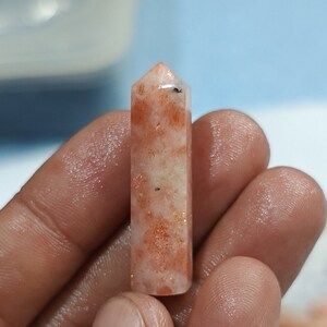 Sunstone small point 1&quot; to 1.5&quot; size, 10 pieces pack, sunstone small wand, 6 sided wand point, crystal wand point.