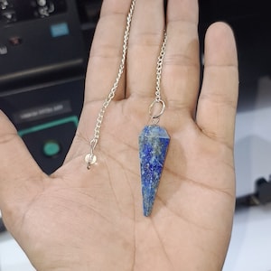 Natural Lapis Lazuli Pendulum Point: Chakra Healing, Metaphysical Crystal